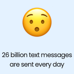 26 billion text messages are sent every day