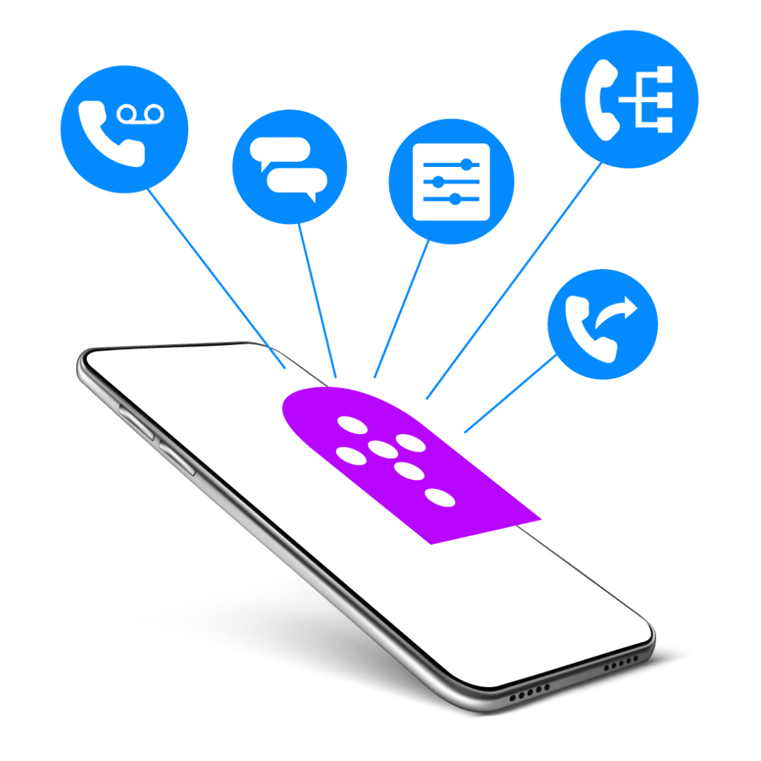 Smart phone with Talk In Church logo and icons